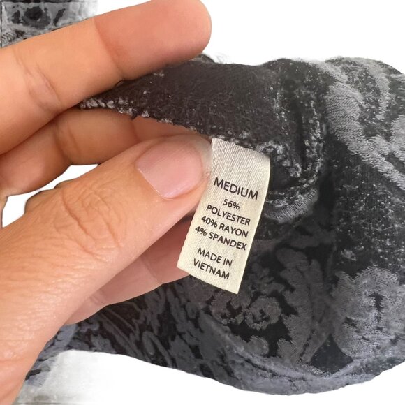 Soma Grey Textured Print Zip Up Long Jacket Medium - Picture 5 of 8